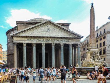 Roma, İtalya, Haziran 2017 - Roma 'daki Panteon manzarası