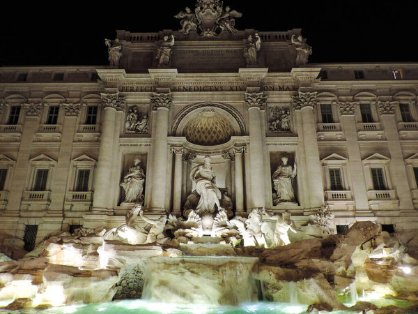 Night view of Fontana di Trevi - Rome, Italy