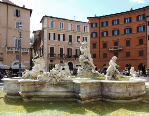 View Fontana Del Nettuno Fountain Neptune Piazza Navona Rome Italy — Stockfoto