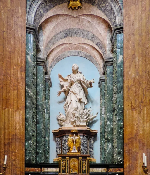 Roma Italia Junio 2017 Vista Altar Sant Agnese Agone Escultura — Foto de Stock