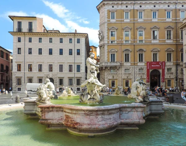 Rome Italy June 2017 View Fontana Del Moro Moor Fountain — Stockfoto