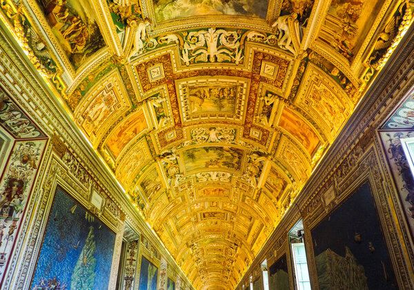 Vatican City, Italy, June 2017 - View of The Gallery of Maps 