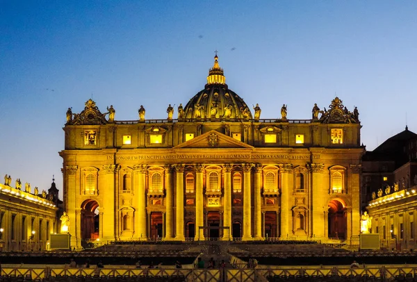 View Basilica San Pietro Nightfall Vatican City Italy — Stock Photo, Image