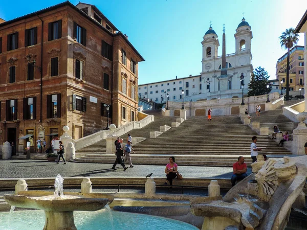 Ρώμη Ιταλία Ιούνιος 2017 Όμορφη Θέα Στα Ισπανικά Σκαλοπάτια Στην — Φωτογραφία Αρχείου