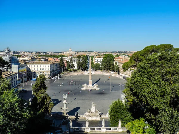 View Piazza Del Popolo Viewpoint Villa Borghese Rome Italy — Stockfoto