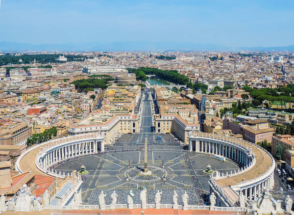 Vatican City, June 2017 - panoramic view of Piazza di San Pietro, also known as St. Peters Square