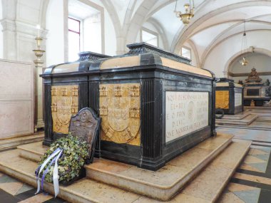 Lisbon, Portugal, March 2016 - inner view of the Pantheon of the House of Braganza 