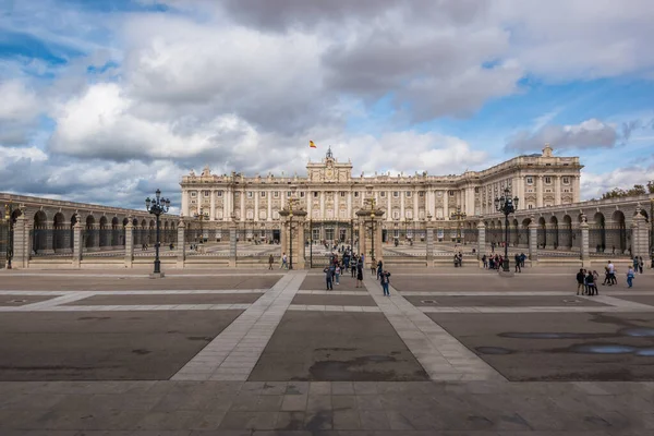 Madrid, Spain, October 2019 - view of the Royal Palace of Madrid