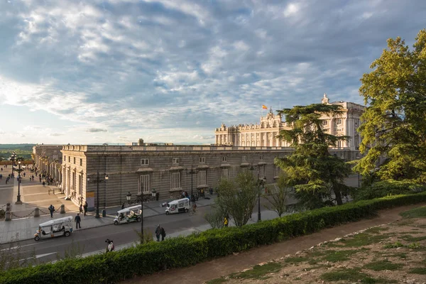 Madrid Spain October 2019 View Royal Palace Madrid Sunset — Foto de Stock