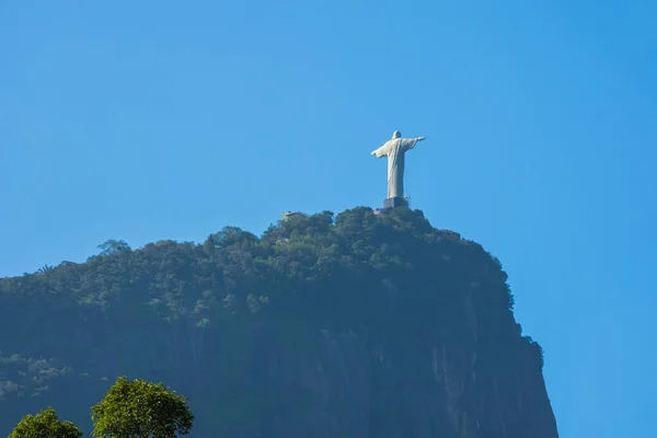 Utsikt Över Kristus Återlösaren Staty Från Rio Janeiro Botaniska Trädgården — Stockfoto