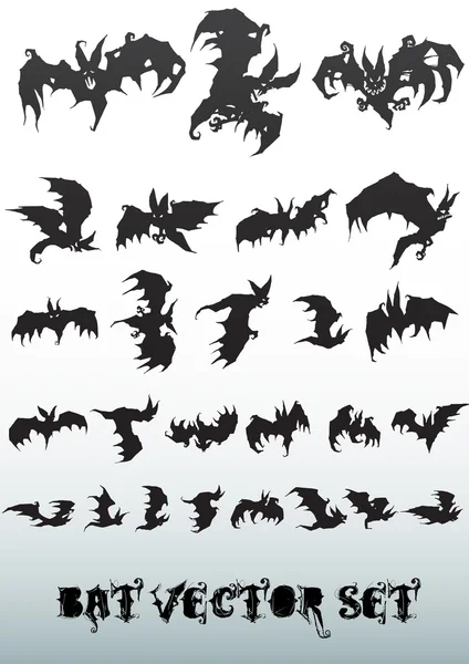Conjunto de vetores de morcego — Vetor de Stock