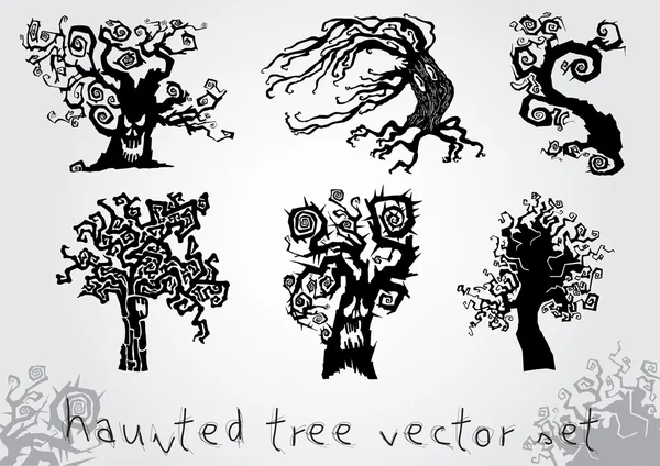 Набір векторного дерева з привидами — стоковий вектор