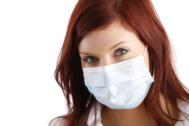 kadın beyaz maske