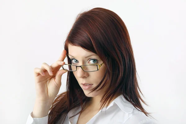 Mujer joven bonita en gafas —  Fotos de Stock