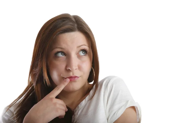 Girl posing in a white t-shirt Stock Image