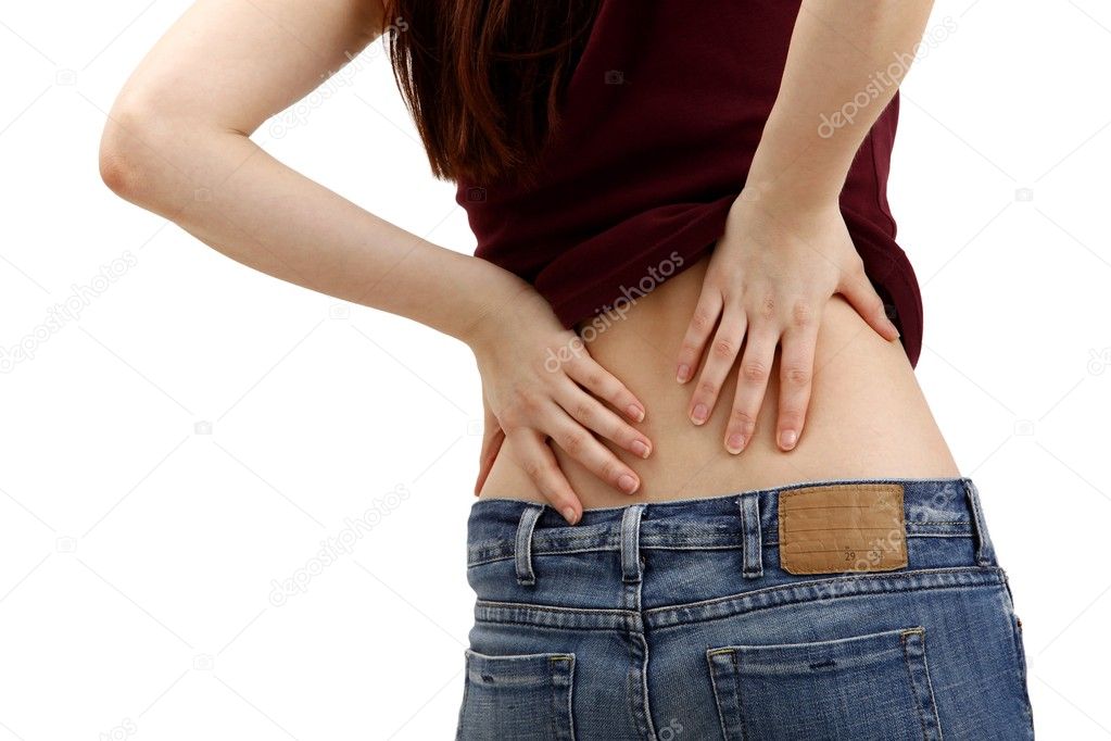 The girl back pain