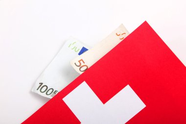 Money and Swiss flag clipart