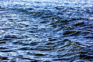 masmavi deniz su yüzeyi dalgalanma ve bulut yansımaları ile