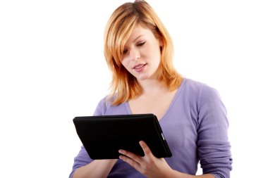 tablet pc ile kadın
