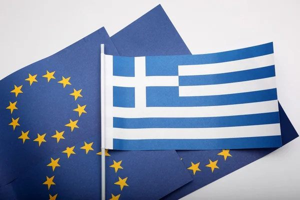 Greek and european flag — Stock Photo, Image