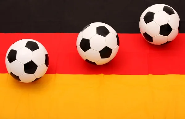 Soccer balls in the German flag — Stock Photo, Image