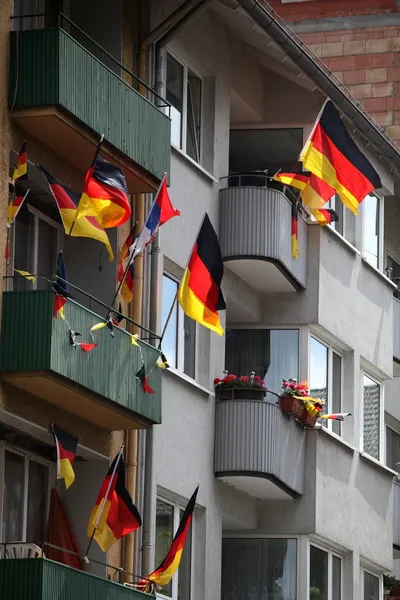 Germany flag on balcony — Stock Photo, Image