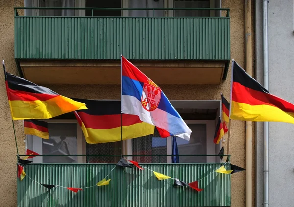 Bandera de Alemania en balcón —  Fotos de Stock