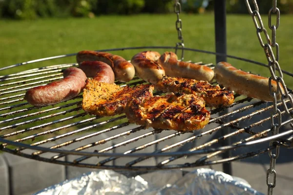 Sausages on the grill — Stock Photo, Image