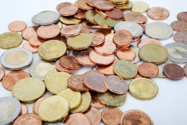 Monedas en euros — Foto de Stock