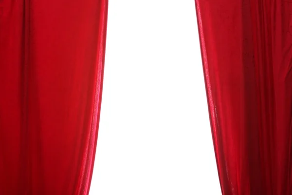 Red curtains on a white background — Stock Photo, Image