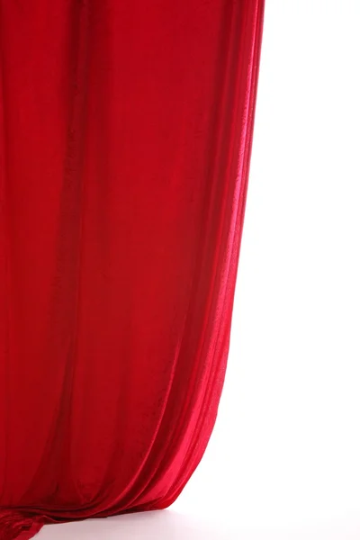 Röda gardiner på vit bakgrund — Stockfoto