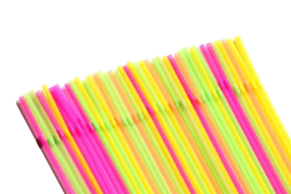 Straws cocktail Isolated white background — Stock Photo, Image