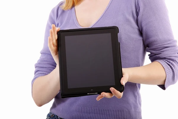 Woman with tablet-pc — Stock Photo, Image