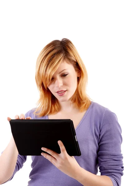 Mulher com tablet-pc — Fotografia de Stock