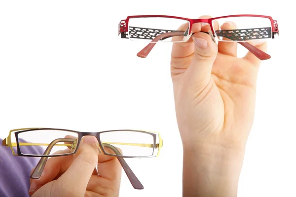 Olan iki gözlük güzel kadın — Stok fotoğraf