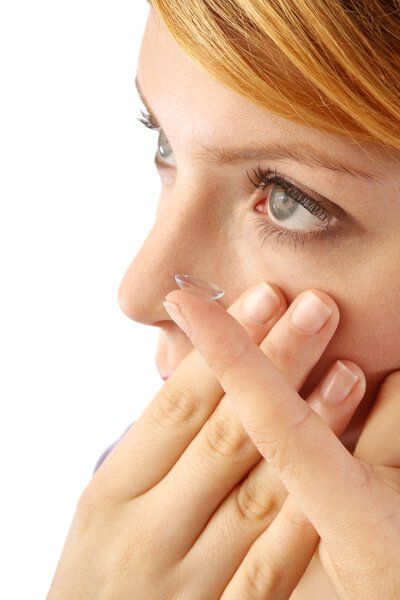 She wears contact lenses