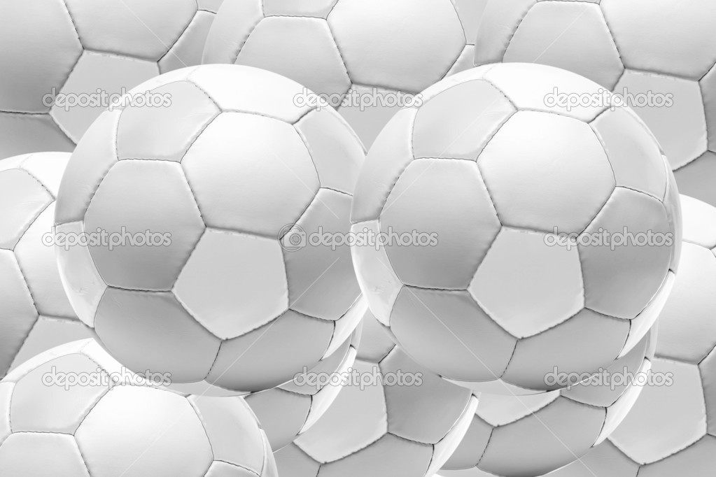 Lots of soccer balls together forming a background — Stock Photo © Knut ...