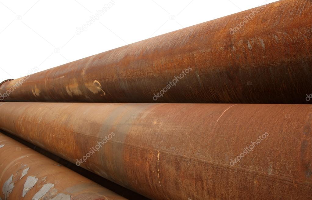 Rust steel pipes.