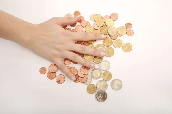 Hands with money coins — Stock Photo, Image