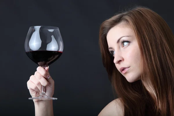 Woman enjoying wine — Stock Photo, Image