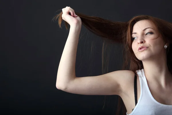 Žena dlouhé vlasy — Stock fotografie