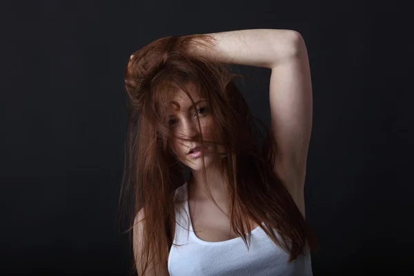 Kobieta długie włosy — Zdjęcie stockowe