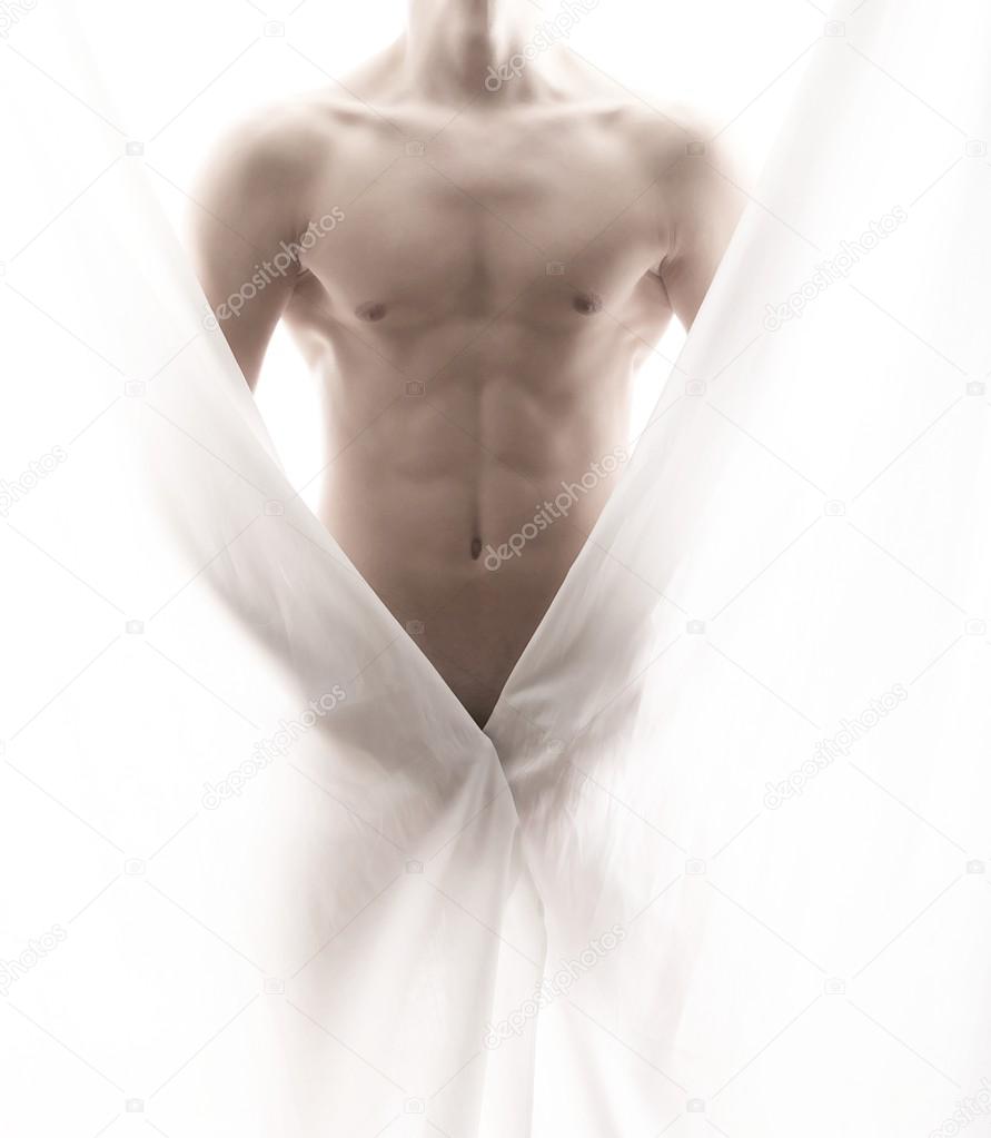 Partly nude male body