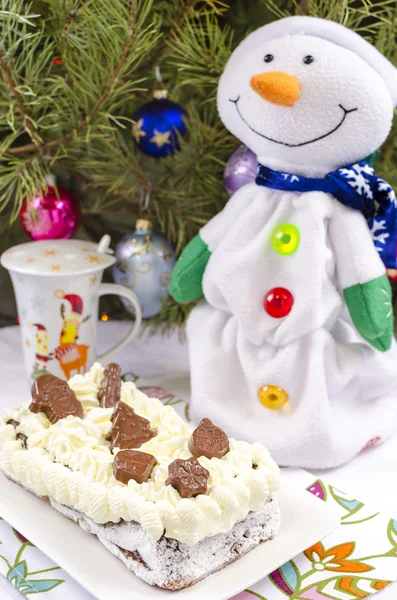 Käsekuchen lviv und Schneemann — Stockfoto