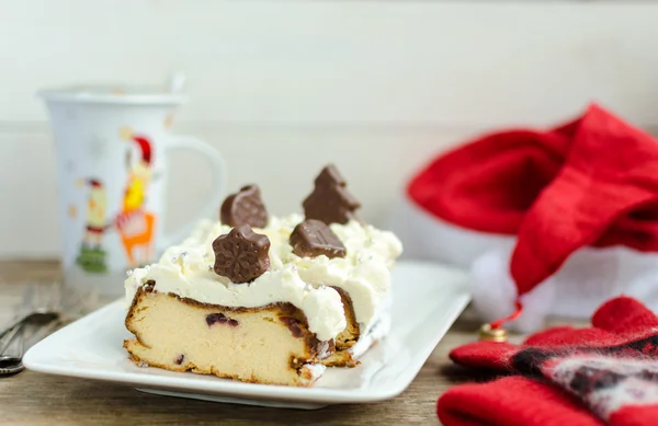 Das erste Frühstück des Weihnachtsmannes. Käsekuchen lviv. Stockbild