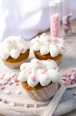 Pink Hearts Muffins clipart