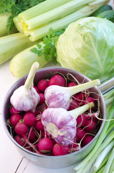 Spring vegetables and herbs — Stock Photo, Image