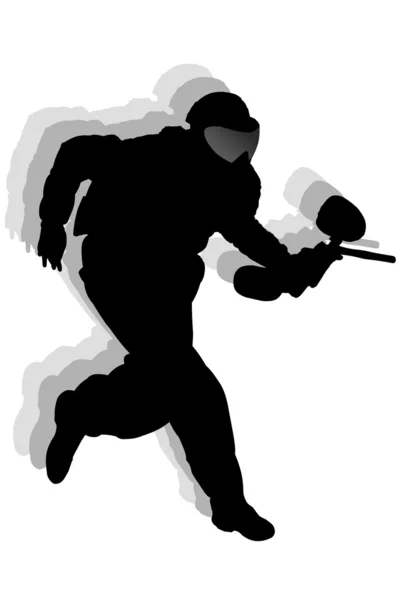 Silhouette paintball — Stock Photo, Image