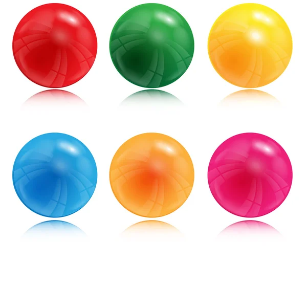 Illustration of balls of different color on a white background — Stock Vector