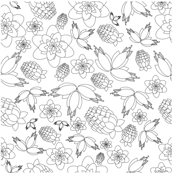 Mönster från bär och blommor på vit bakgrund — Stock vektor